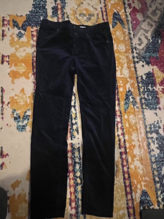 LOFT Pants - LOFT Dark Blue Velvet Pants Size 6 Worn Once Holiday